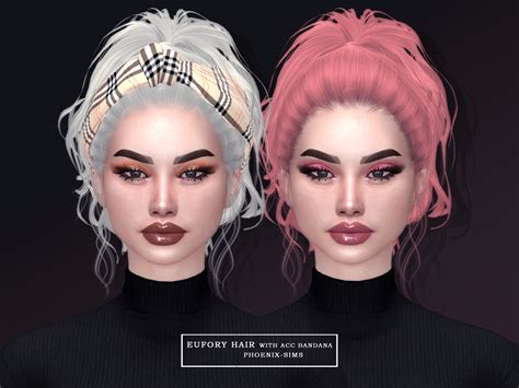 Eufory Hair With Acc Bandana Download Zariah Phoenix Sims