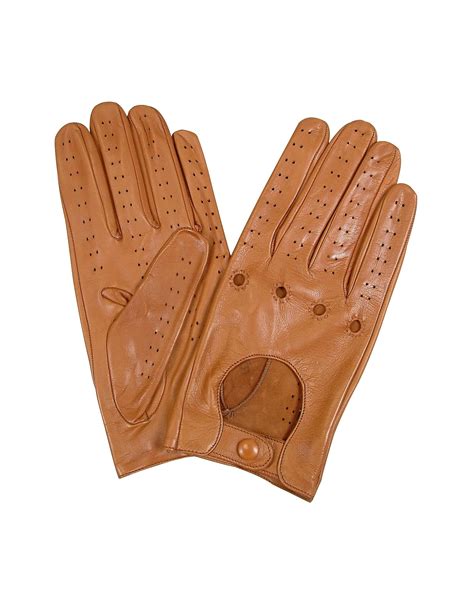 Lyst Forzieri Mens Tan Italian Leather Driving Gloves In Brown For Men