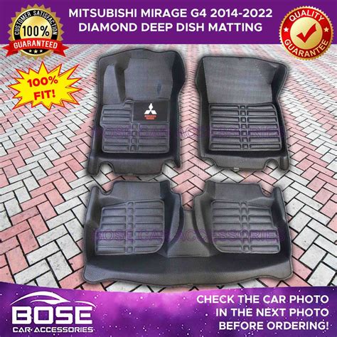 D Diamond Car Deep Dish Matting For Mitsubishi Mirage