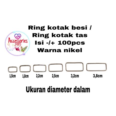 Jual Pcs Ring Kotak Besi Ring Kotak Tas Nikel Shopee Indonesia