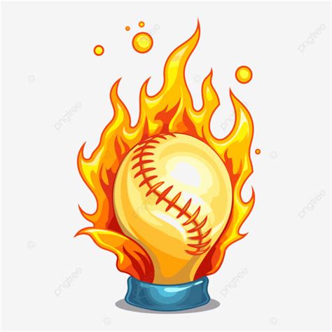 Baseball With Flame Vector Sticker Clipart Baseball Shaped In Flames