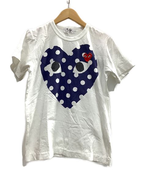 【中古・古着通販】play Comme Des Garcons プレイコムデギャルソン 半袖シャツ ホワイト サイズ ｜ブランド・古着