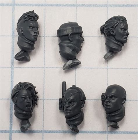 Warhammer 40k Astra Militarum Bits Cadian Upgrade Bare Male Female Head