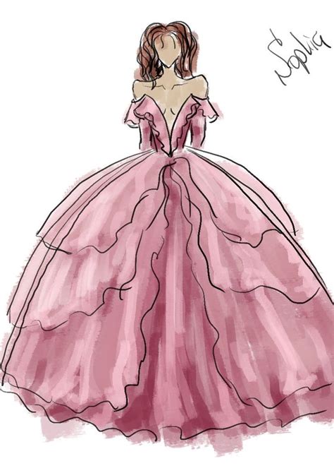 Ball Gown Air Fairy Tale Dress Drawing Dress Sketches Gown Sketch