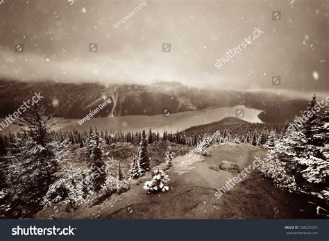 Peyto Lake Winter Snow Banff National Stock Photo 708221023 | Shutterstock