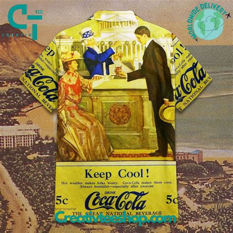 Keep Cool Coca Cola Golden Hawaiian Shirt Creativteeshop