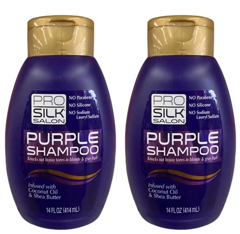 Pro Silk Salon Purple Shampoo With Coconut Oil And Shea Buttler 2 Ea 14 Oz Beauty