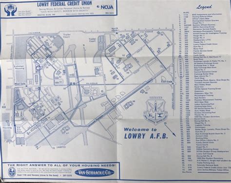 VINTAGE 1970 LOWRY AIR FORCE BASE MAP DENVER COLORADO | #1881944355