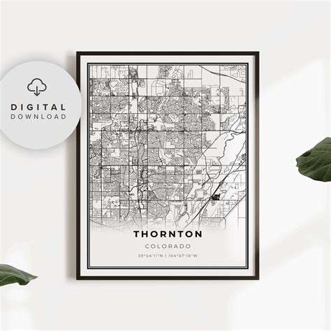 Thornton Map Print Colorado CO USA Map Art Poster Printable | Etsy