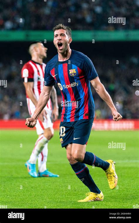 Barcelona Spain 23rd Oct 2022 Sergi Roberto Of Barcelona Celebrates