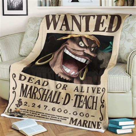 Marshall D Teach One Piece Wanted Dead Or Alive Blanket Pixeltee