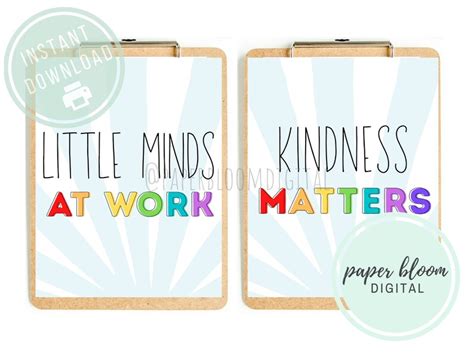 Growth Mindset Rainbow Classroom Posters Little Minds At Work Wall Art Kindness Wall Art Reading