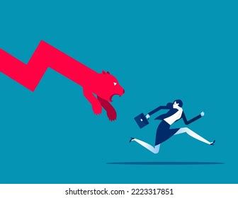 Run Away Bear Market Bearish Markets Stock Vector Royalty Free