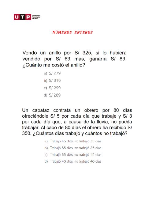 Taller De Repaso Ficha De Practica Nivelaci N De Matem Tica