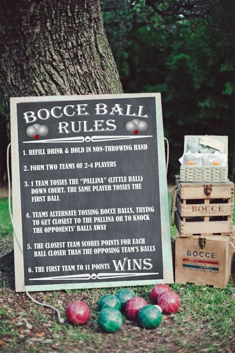 Bocce Ball Rules Bocce Ball Sign Poster Outdoor Party Games