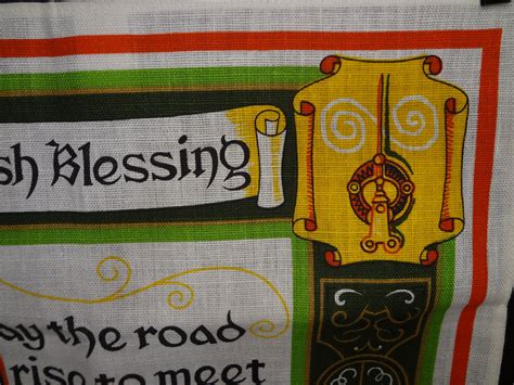 Vintage 100 Irish Linen Tea Towel Irish Blessing Linen Hand Towel