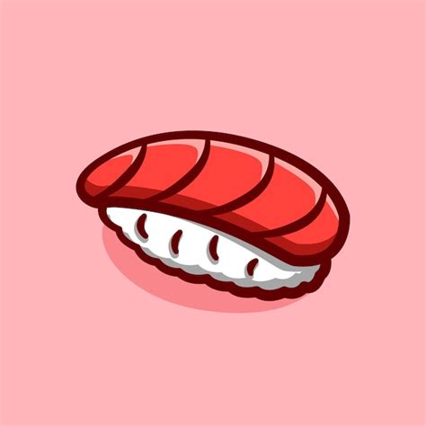 Conceito De Ilustra O De Desenhos Animados De Sushi Nigiri De Atum