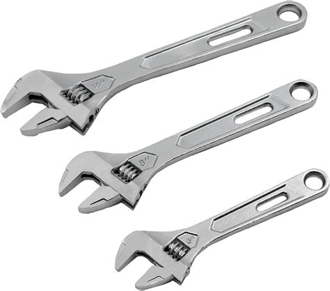 Grip Pc Heavy Duty Adjustable Wrench Set Chrome