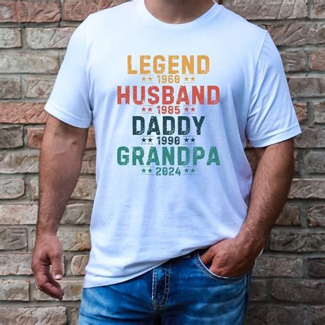 Fathers Day T Shirt New Grandfather T Custom Date Husband Father