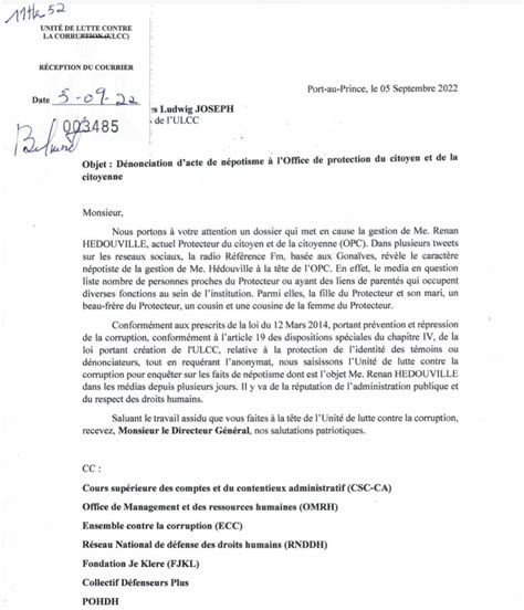 Radio RÉFÉRENCE FM 105 9 Gonaïves on Twitter Ds une lettre au DG de