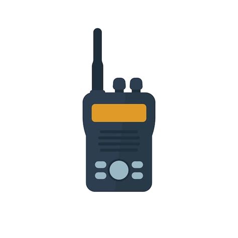 Conjunto de radio transceptor portátil vector icono plano Vector Premium