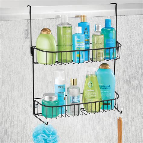 Mdesign Metal Bathroom Over Door Hanging Shower Caddy X Wide Ebay