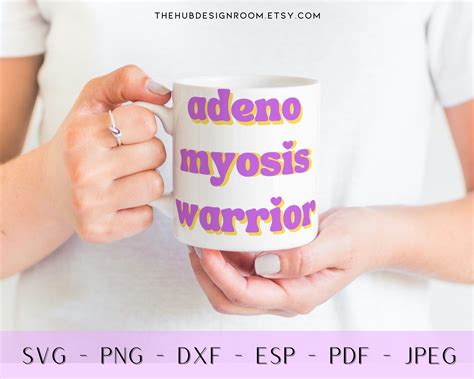 Adenomyosis Warrior Awareness Svg Adenomyosis Tshirt Design Adeno Awareness Svg Dxf Png