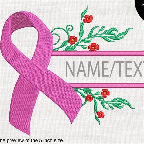 Cancer Ribbon Machine Embroidery Design Fill Stitch Design Etsy