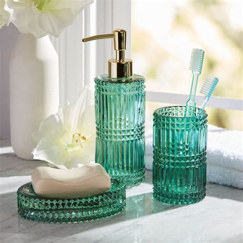 Drew Barrymore Flower Home 3 Piece Glass Bath Accessory Set Stylish Products From Walmart 2019