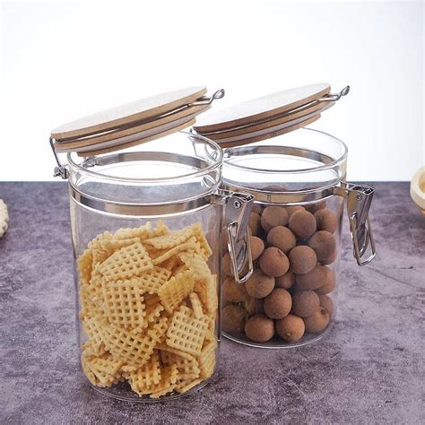 Multipurpose Bamboo Lid Glass Airtight Canister Storage Bottles Jars G Myhomecart