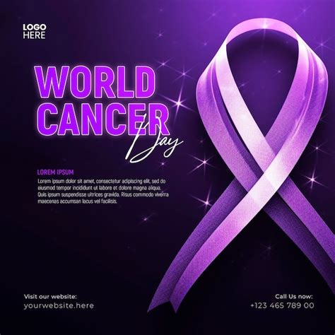 Premium Psd World Cancer Awareness Day Social Media Post Template