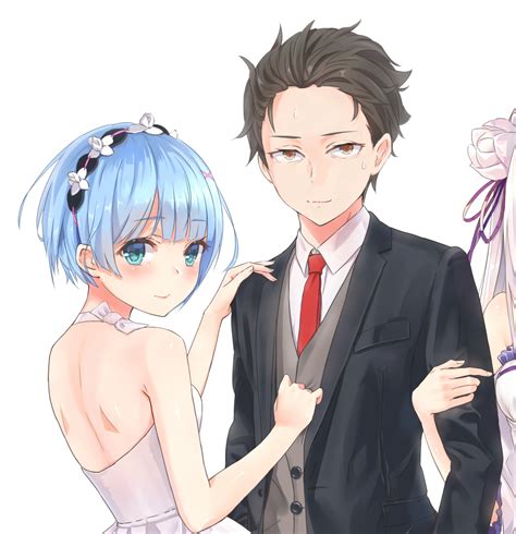 Rem Emilia And Natsuki Subaru Re Zero Kara Hajimeru Isekai Seikatsu