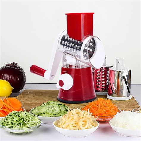 Sodopo Vegetable Mandoline Slicer 3 In 1 Round Veggie Chopper Fruit