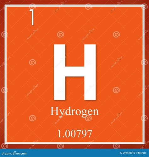 Hydrogen Chemical Element Orange Square Symbol Stock Illustration Illustration Of Chemical