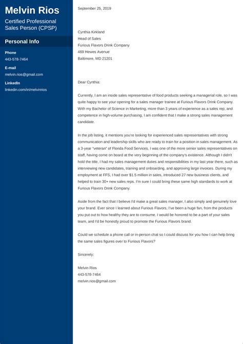 Sales Cover Letter Examples And Ready To Use Templates