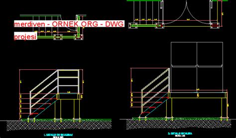 Proje Sitesi Merdiven Autocad Projesi