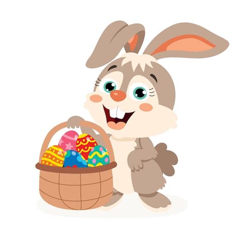 Premium Vector Cartoon Rabbit With Easter Egg