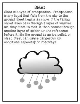 Sleet/ Precipitation/ Weather Reading Passages and Comprehension Activities