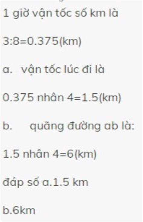 Một người đi xe đạp từ A đến B mất 4 giờ Khi trở về người đó đi mất 3