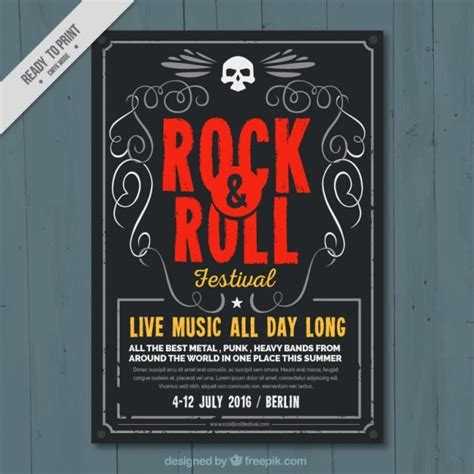 Free Vector Rock And Roll Music Festival Poster