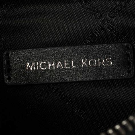 Michael Kors Black White Signature Coated Canvas And Leather Mott Belt