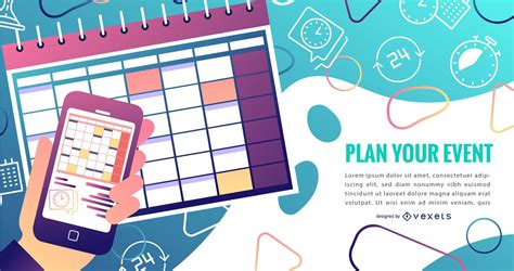 Event Calendar Gradient Design Vector Download