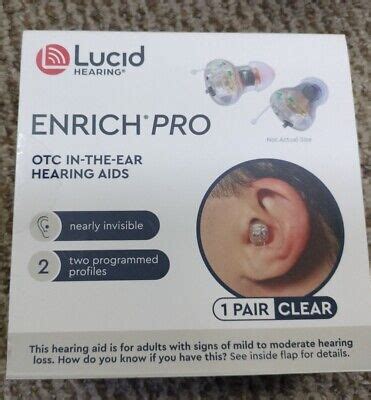 Lucid Hearing Enrich Pro Otc In The Ear Hearing Aids New In Box Ebay