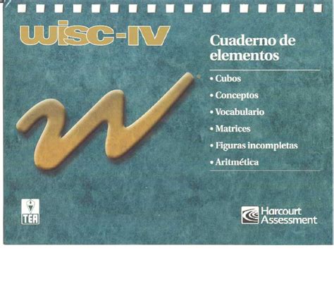 Cuaderno De Elementos Wisc Iv Teoria De La Medici N Y Construcci N De