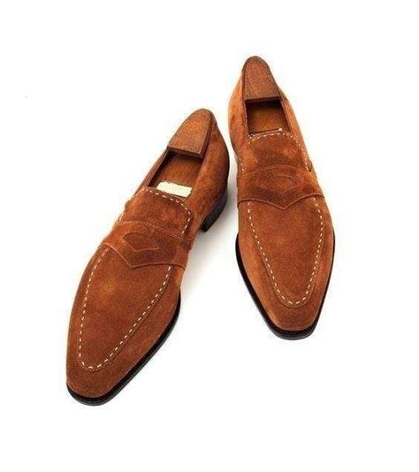 Handmade Men Tan Color Suede Leather Moccasins Shoes Leather404 Moccasins Shoes Suede