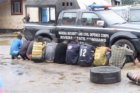 Nscdc Parades Suspects Over Oil Theft In Rivers