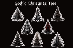 Gothic Christmas Tree Stickers Graphic By Charmsnkissesxoxo Creative