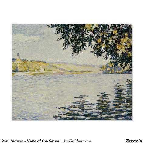 Paul Signac View Of The Seine At Herblay Poster Zazzle Fine Art