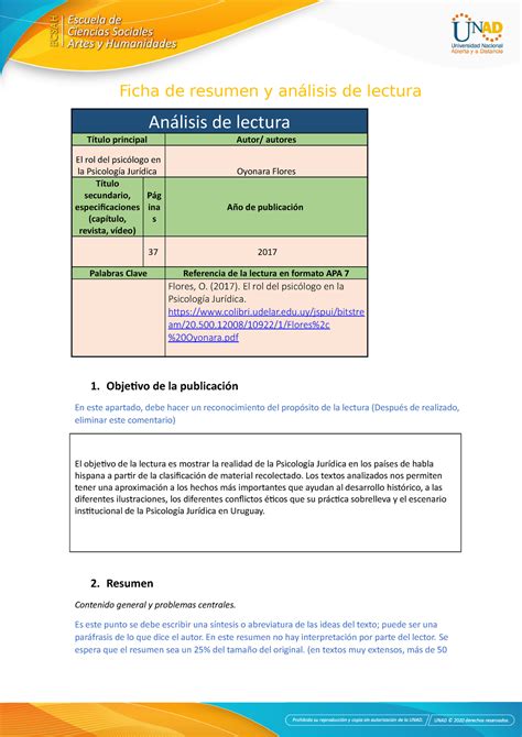 Anexo Ficha de resumen y análisis de lectura Ficha de resumen y