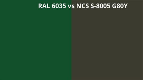 Ral 6035 Vs Ncs S 8005 G80y Ral Colour Chart Uk